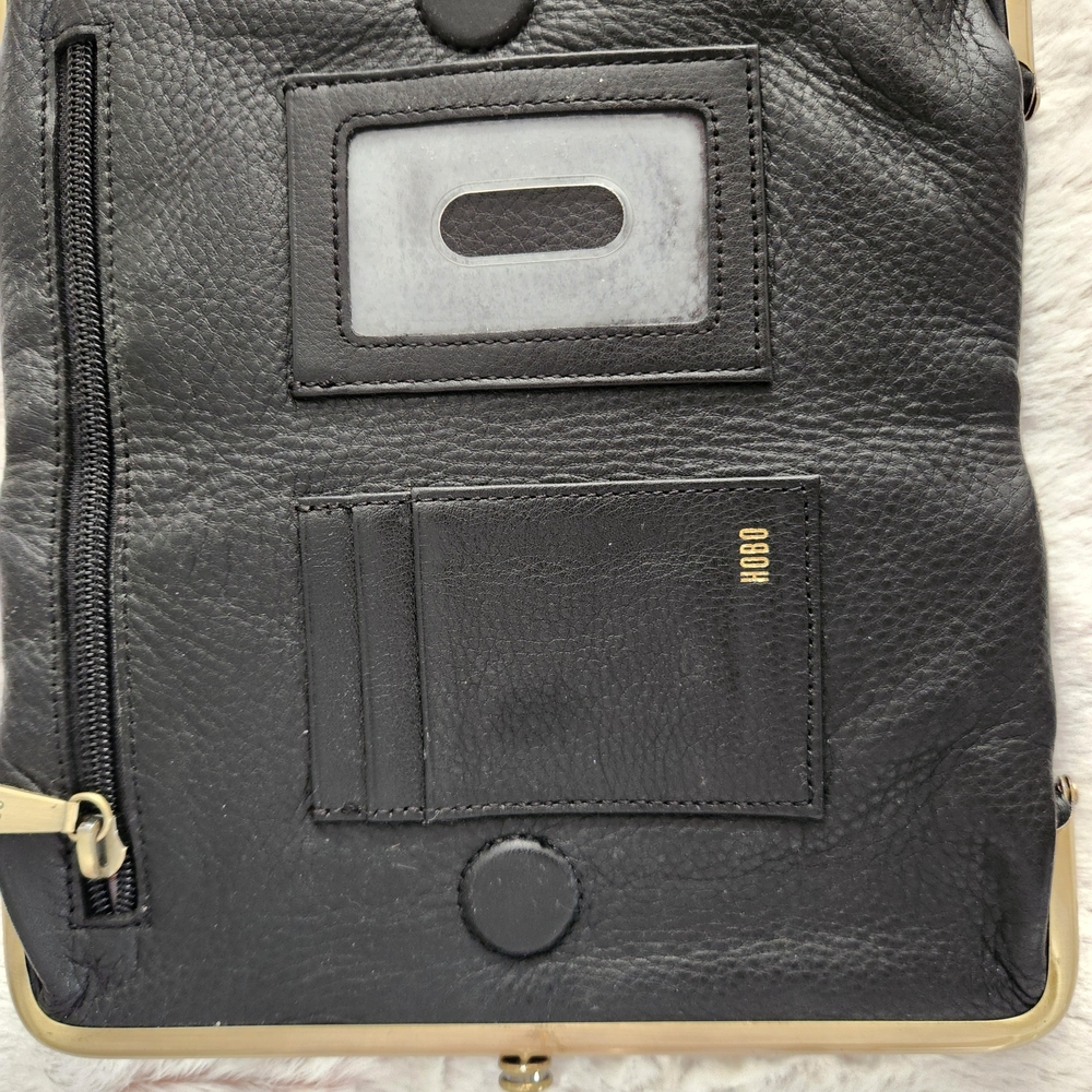 HOBO Black Leather Clutch with Gold Accent - Picture 3 of 5